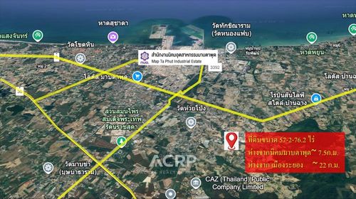Vacant Land for Sale – Prime Roadside Location in Huai Pong, Rayong, 57-2-76.2 rai