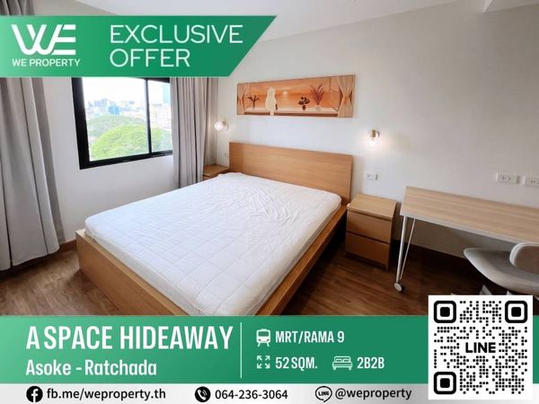 2 ห้องนอน ห้องมุมสวยเฟอร์ฯครบราคาดีมาก!!⭐️A Space Hideaway Asoke-Ratchada (เอ สเปซ ไฮด์อเวย์ อโศก-รัชดา)