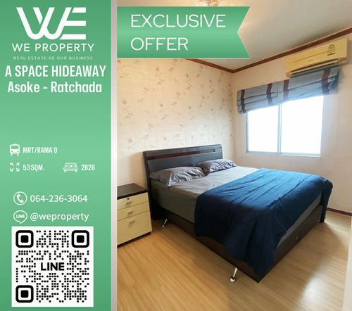 ทิศใต้ลมดี 2 ห้องนอนเฟอร์ฯครบราคาดีมาก!!⭐️A Space Hideaway Asoke-Ratchada (เอ สเปซ ไฮด์อเวย์ อโศก-รัชดา)
