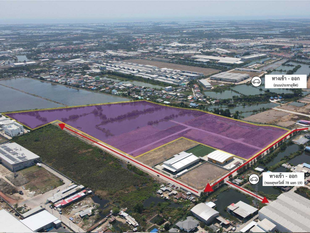 Land for sale, purple zone, 78 rai 3 ngan 30.80 sq.wa, near Sam Yaek Phra Samut Chedi Market. Land for sale, purple zone, 78 rai 3 ngan 30.80 sq.wa, near Sam Yaek Phra Samut Chedi Market.