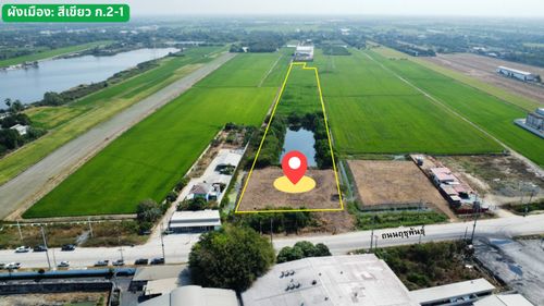 Land for Sale 18 Rai in Sai Noi, Nonthaburi adjacent to Ratchaphan Road 3003 only 200 meters from Highway 340 suitable for warehouse and logistics development at 2.4 million baht per rai