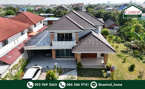 Single house 300 sq m, Thamsuthee, Pathum Thani, installed solar cells, saves electricity, ready to move in.