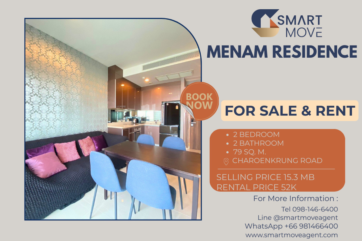 🔥 For Sale - Rent !! Luxury Class Condo, River View, high floor 37++ !!🔥 Code C20260200035..........Menam Residence, 2 bedroom, 2 bathroom, furnished, ready to move in, Special Deal!!📣📣 🔥 For Sale - Rent !! Luxury Class Condo, River View, high floor 37++ !!🔥 Code C20260200035..........Menam Residence, 2 bedroom, 2 bathroom, furnished, ready to move in, Special Deal!!📣📣