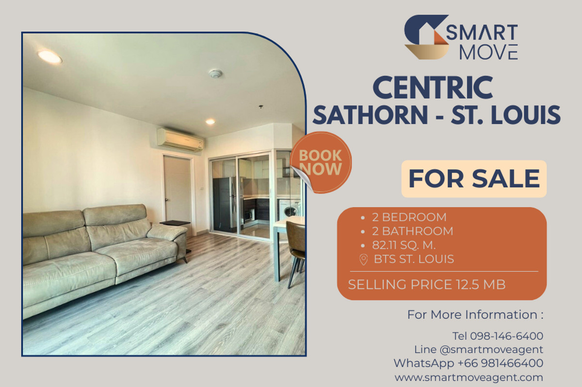 🔥 For Sale !! corner room, city view, With fixed parking, Good location !!🔥 Code C20260200030..........Centric Sathorn - St. Louis, 2 bedroom, 2 bathroom, furnished, Special Deal!!📣📣 🔥 For Sale !! corner room, city view, With fixed parking, Good location !!🔥 Code C20260200030..........Centric Sathorn - St. Louis, 2 bedroom, 2 bathroom, furnished, Special Deal!!📣📣