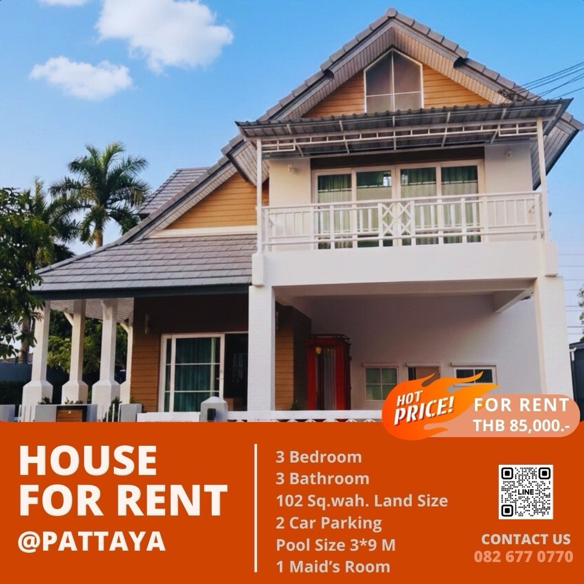 [FOR RENT] Luxury Single House with Private Pool – Spacious 102 Sq.wah