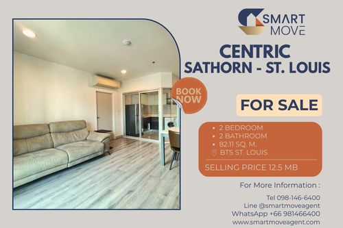 🔥 สำหรับขาย !! ห้องมุม, วิวเมือง, พร้อมที่จอดรถ fixed, ทำเลดี !!🔥 Code C20260200030..........Centric Sathorn - St. Louis, 2 ห้องนอน, 2 ห้องน้ำ, แต่งครบ, ราคาพิเศษ!!📣📣