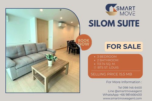 🔥 Sale with tenant !! high floor 17++, prime area !!🔥 Code C20240100729..........Silom Suite, 3 bedroom, 2 bathroom, furnished, Special Deal!!📣📣