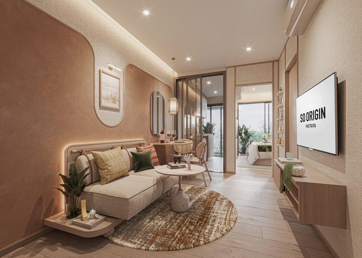🔥🏬ขายดาวน์🏬🔥ชั้นสูง..วิวสระ+สวน🌳 So Origin Pattaya 🌊 .. 1bed 26.6 sq.m. ราคา Presale 💸 “A711” – รูปที่ 2