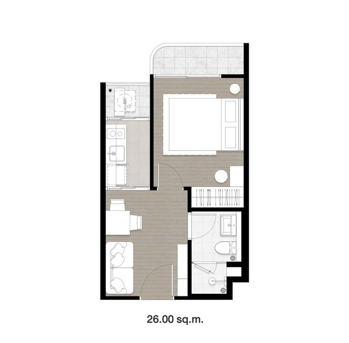 🔥🏬ขายดาวน์🏬🔥ชั้นสูง..วิวสระ+สวน🌳 So Origin Pattaya 🌊 .. 1bed 26.6 sq.m. ราคา Presale 💸 “A711” – รูปที่ 4