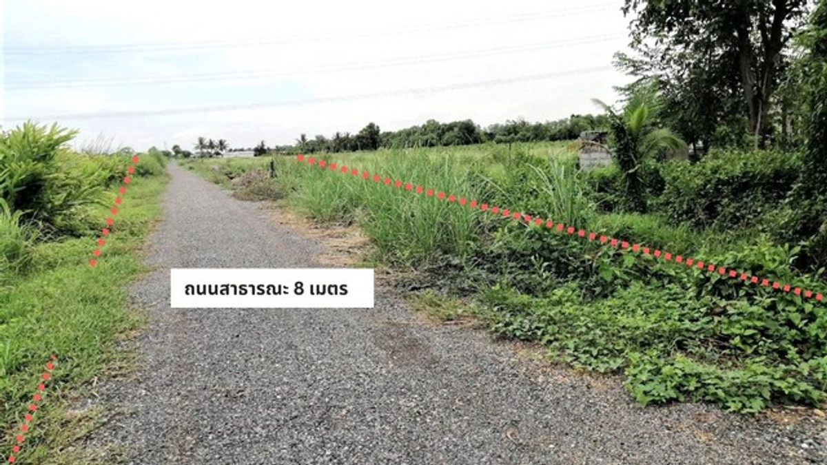 Cheap land for sale, 15 rai 6,000 sq m, pink layout, next to the road on 2 sides. In the future, this plot of land will be built as a road to access the motorway, Khlong 9, Bueng Ka Sam, Nong Suea, Pathum Thani. – รูปที่ 4