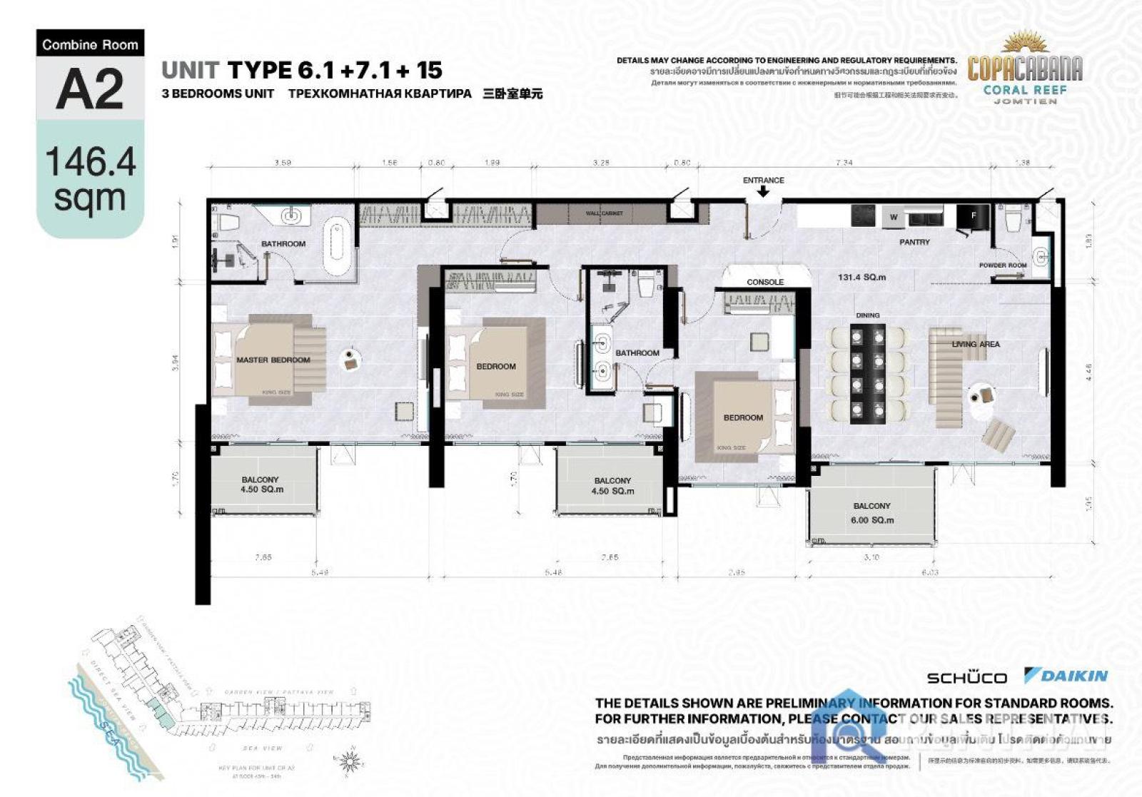 For sale condo 3 bedrooms at Copacabana Coral Reef – รูปที่ 4
