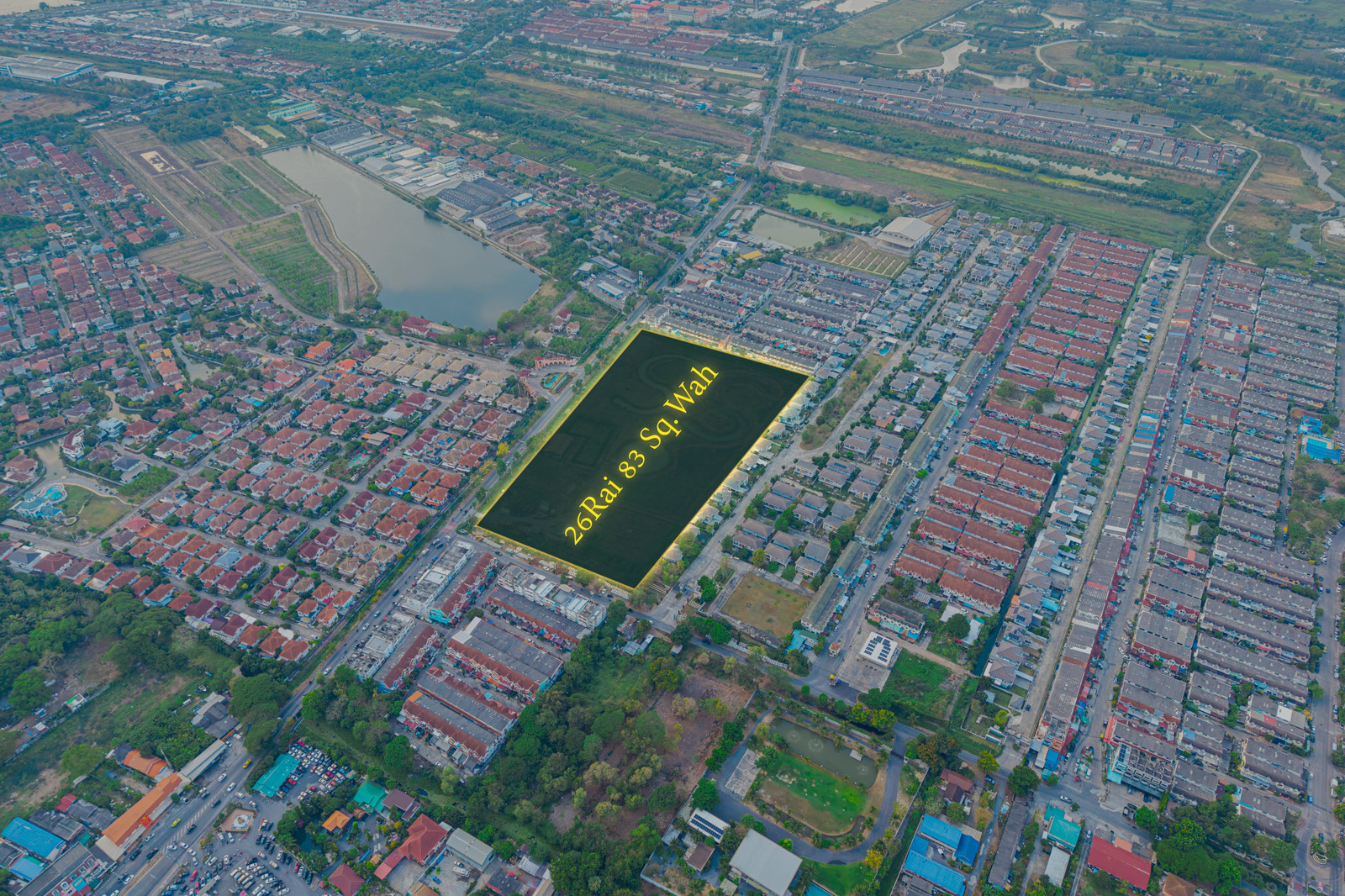 Large plot of 26 rai next to Phraya Suren Road 🔥 Land Phraya Surendra / (for sale), Land Phraya Surendra / (FOR SALE) AA608
