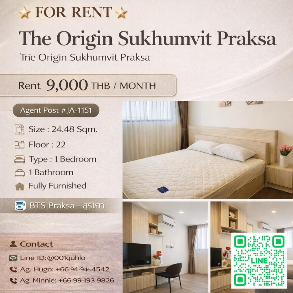 ✨ For Rent 🏨 The Origin Sukhumvit Praksa (The Origin Sukhumvit Praksa) 🏨 JA-1151 ✨ For Rent 🏨 The Origin Sukhumvit Praksa (The Origin Sukhumvit Praksa) 🏨 JA-1151