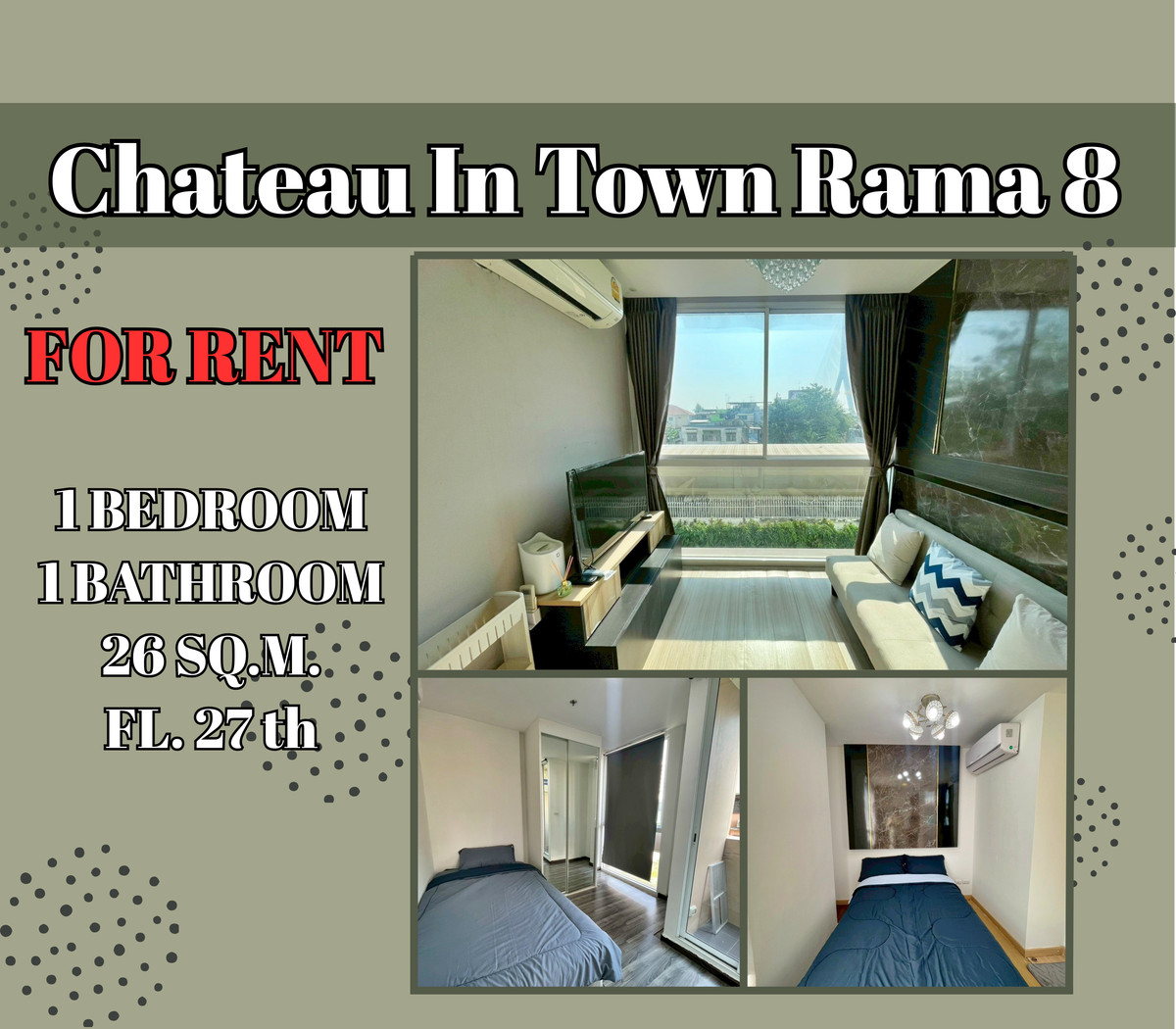 💎เช่า/ขาย ราคาพิเศษ Chateau In Town Rama 8 ตกแต่งครบ พร้อมอยู่