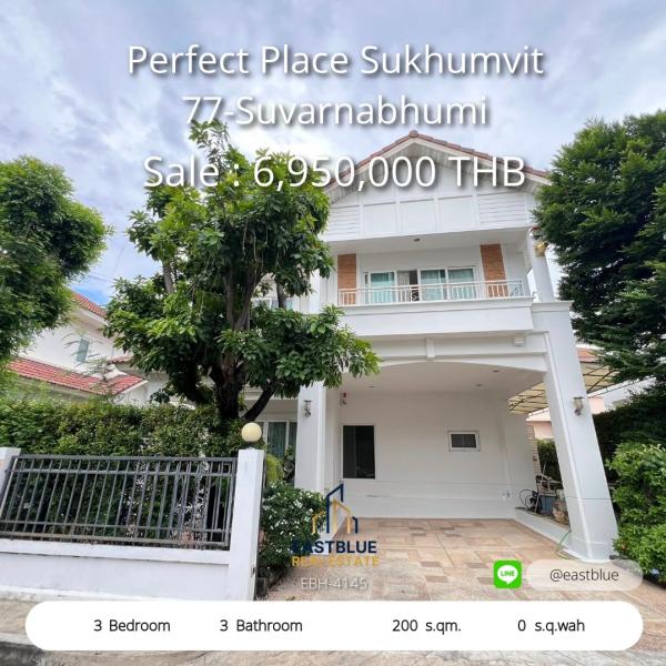06/08/2026, รวมค่าโอน บ้านพร้อมอยู่ Perfect Place Sukhumvit 77 ใกล้สุวรรณภูมิ 3 ห้องนอน ราคาสุดคุ้ม  เช่าหรือซื้อได้ ลงตัวทุกไลฟ์สไตล์ เริ่ม 45,000 บาท/เดือน 0642748883
