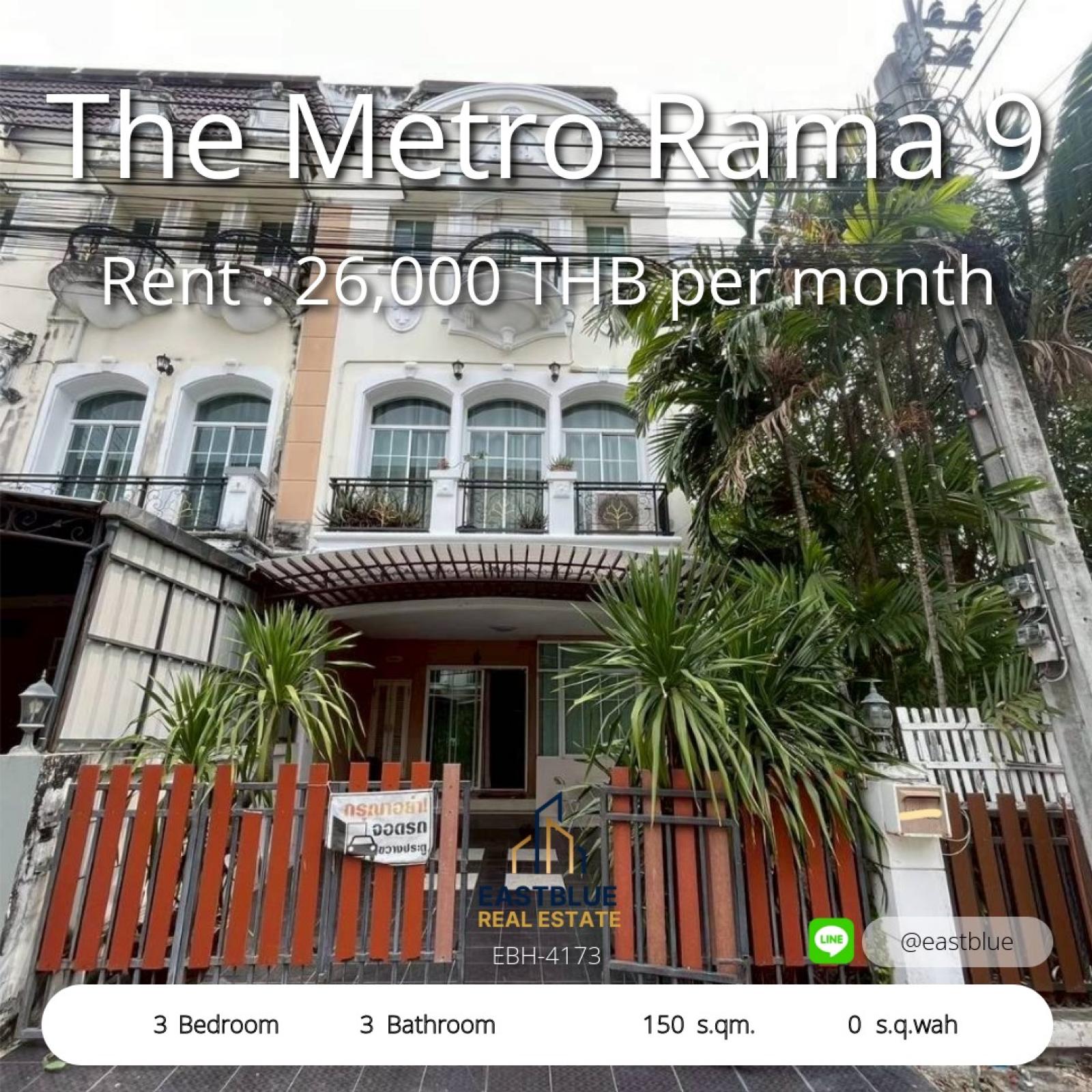Spacious 3-Bed Home at The Metro Rama 9 – Modern Living Awaits  
Rent Now for 26,000 THB/Month in Prime Suanluang Rama IX Location 0642748883
