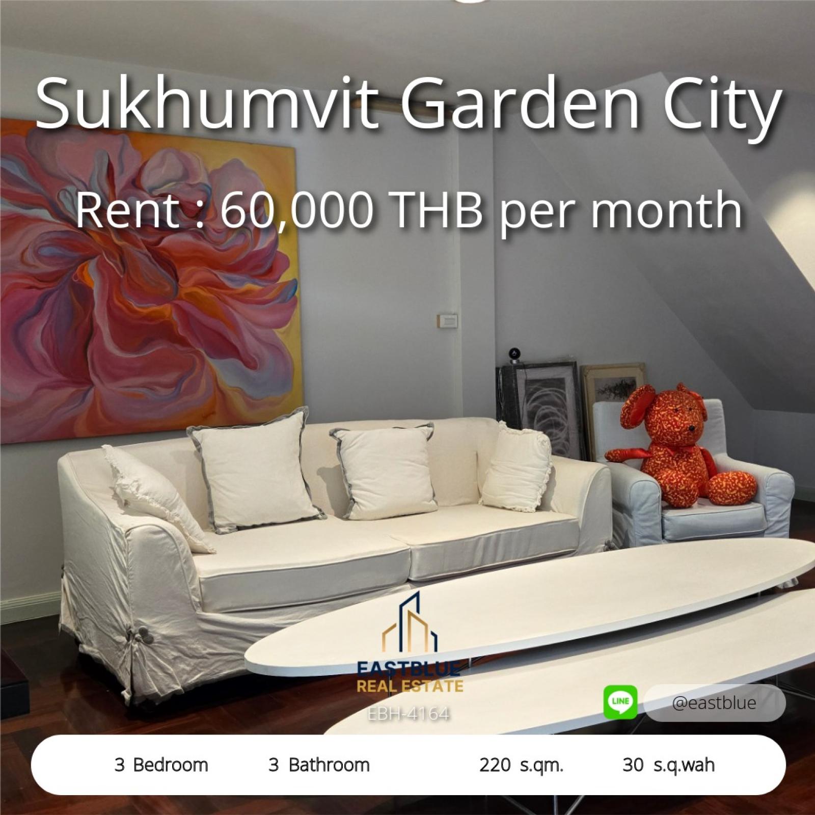 Spacious 3-Bed Garden Home in Sukhumvit’s Prime Zone
Live Large with 220 sqm of Comfort – Rent Now! 0642748883 Spacious 3-Bed Garden Home in Sukhumvit’s Prime Zone
Live Large with 220 sqm of Comfort – Rent Now! 0642748883