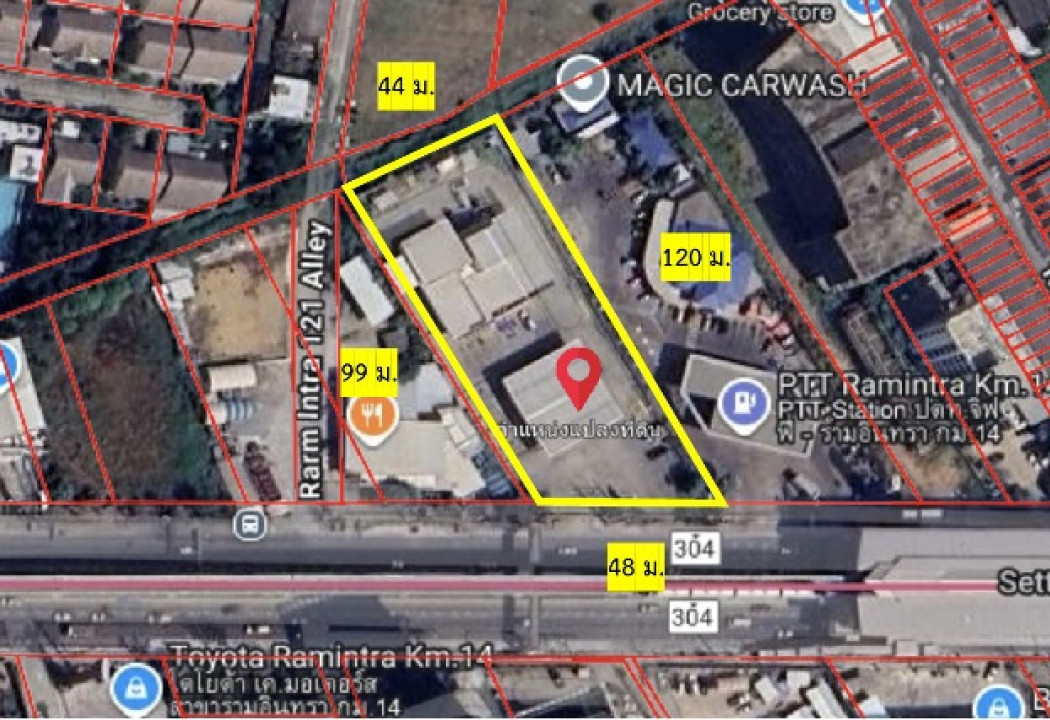 ขาย ที่ดิน ติดสถานีรถไฟฟ้า เศรษฐบุตรบำเพ็ญ ริมถนนรามอินทรา เกือบ 3 ไร่ KK – รูปที่ 2