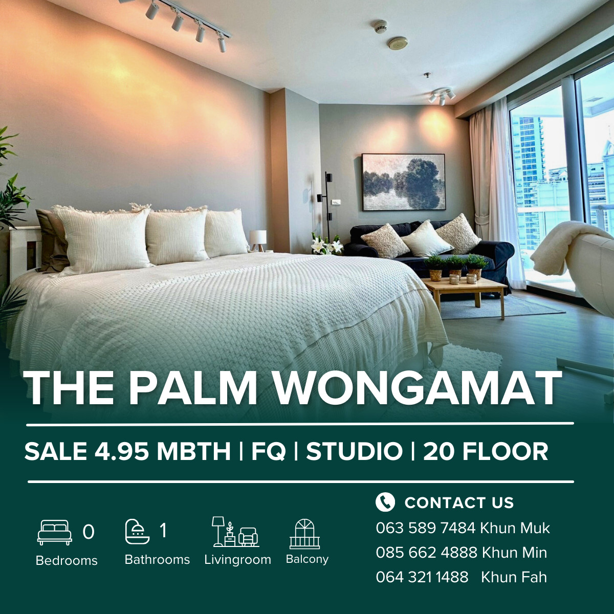 🌅 Beachfront Condo for Sale – The Palm Wongamat Beach | Studio 32 SQ.M. | 20th Floor Sea View | Foreign Quota | 4.95 MB