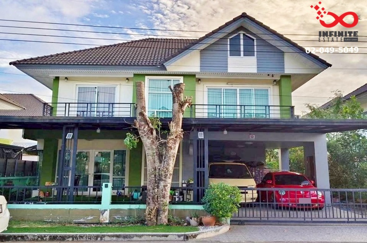 2-story detached house for sale, 70 sq m., Green Leaf Village, Rat Uthit 11, Suwinthawong, in front of the project. 2-story detached house for sale, 70 sq m., Green Leaf Village, Rat Uthit 11, Suwinthawong, in front of the project.