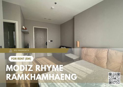 ให้เช่า 📍 Modiz Rhyme Ramkhamhaeng 📍 เฟอร์นิเจอร์ และ เครื่องใช้ไฟฟ้าครบ ใกล้ MRT รามคำแหง  