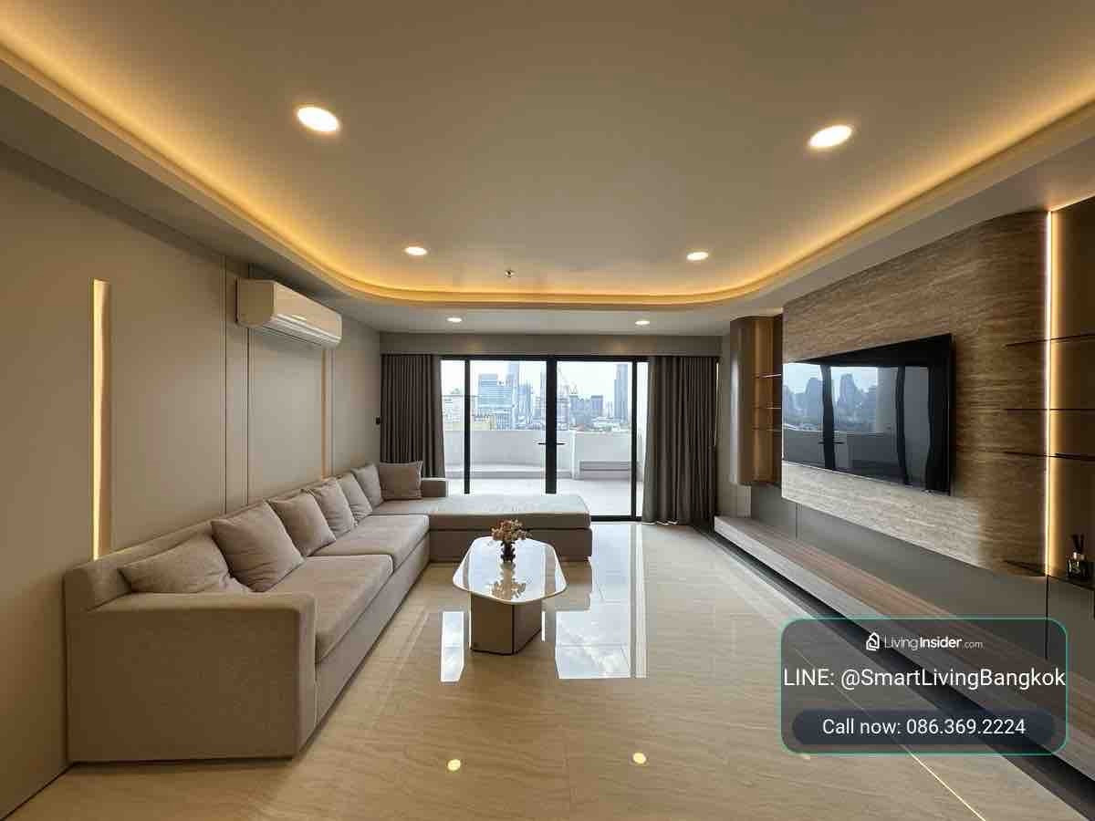 4-Bedroom Duplex at Crystal Garden near BTS Nana, offering 311 sq.m. with big balcony , sold with a tenant until February 2027
