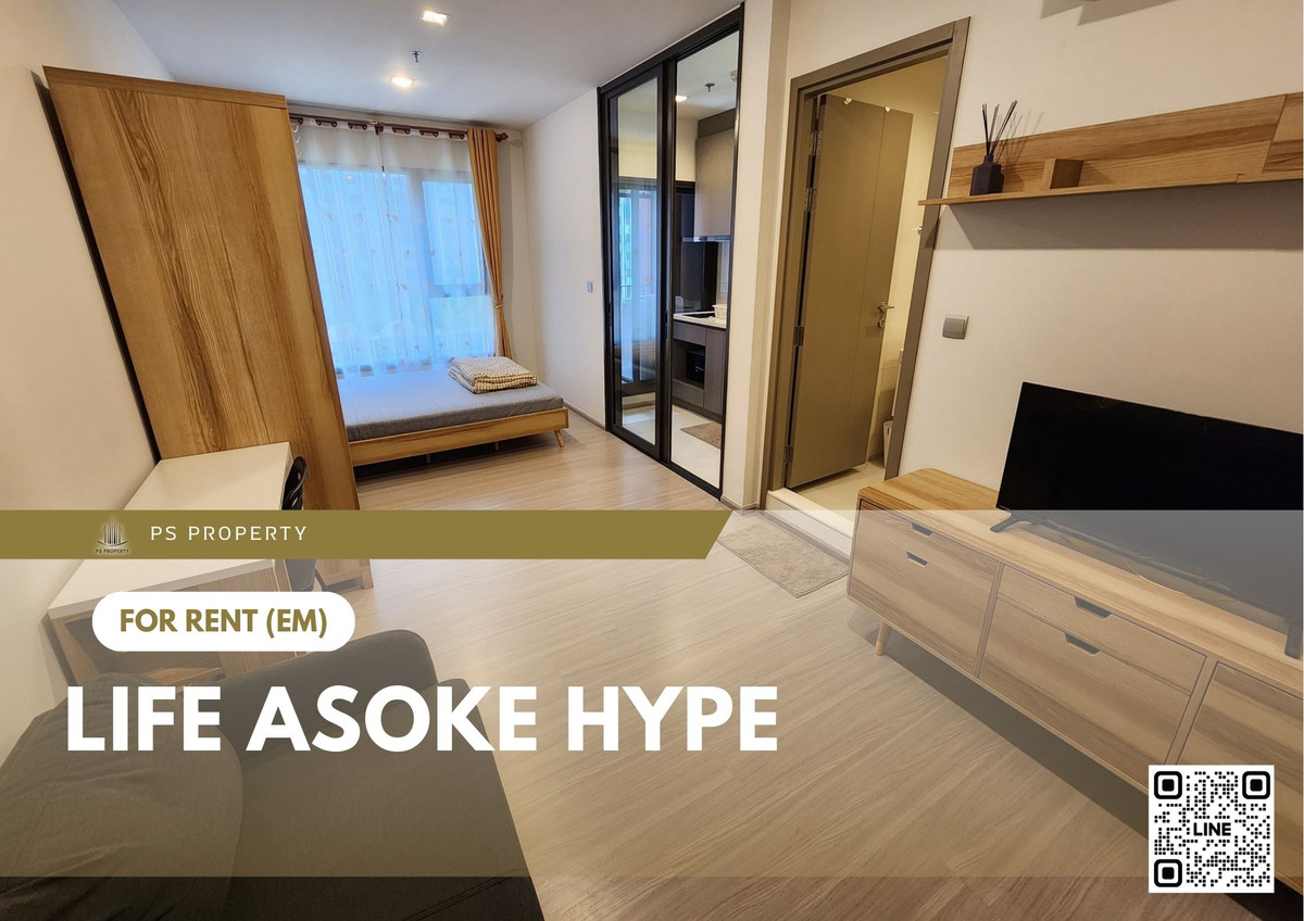 For rent 📍 Life Asoke Hype 📍 Fully furnished with appliances. Near Airport Link Makkasan.