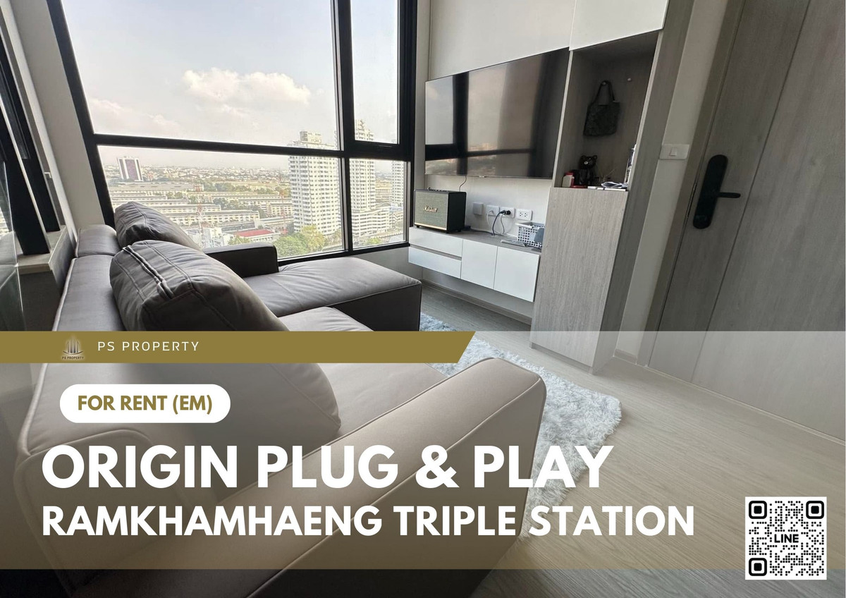 ให้เช่า ✨ Origin Plug & Play Ramkhamhaeng Triple Station ✨ เฟอร์นิเจอร์ และ เครื่องใช้ไฟฟ้าครบ 