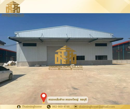 Newly built factory for rent, 3,200 sq m, Chonburi, near WHA Industrial Estate, Nong Suea Chang, Nong Yai 