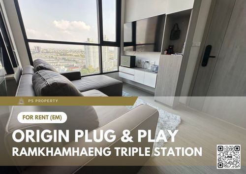 ให้เช่า ✨ Origin Plug & Play Ramkhamhaeng Triple Station ✨ เฟอร์นิเจอร์ และ เครื่องใช้ไฟฟ้าครบ 