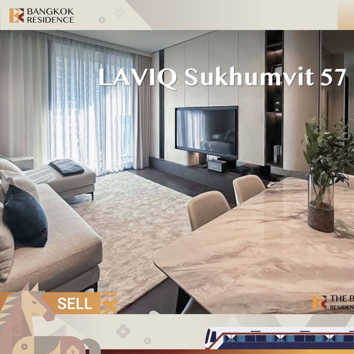 🎀 Beautifully Decorated 3-Bedroom in Modern Style 🛌 LAVIQ Sukhumvit 57 near Bts Thonglo