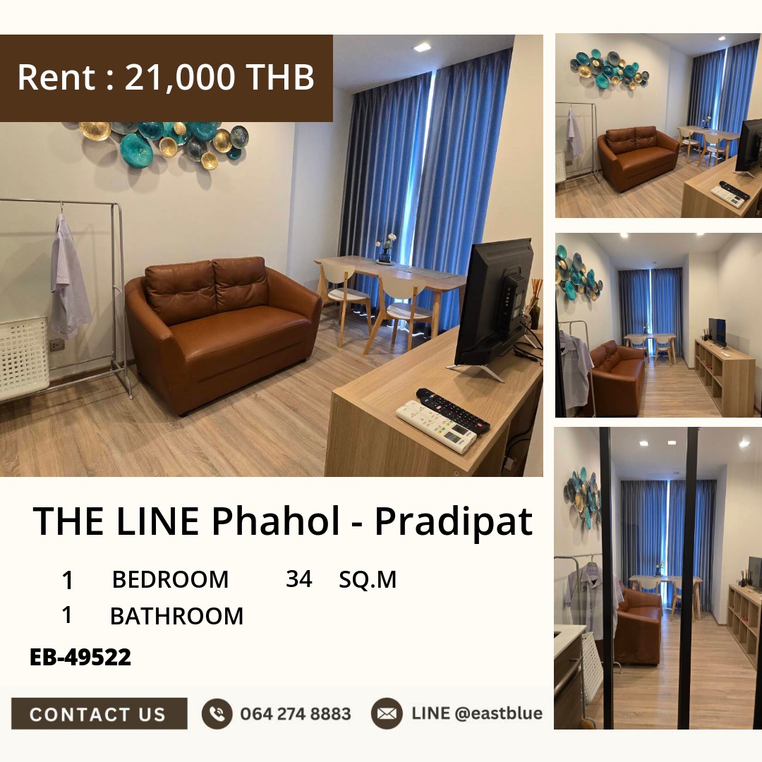 For Rent: THE LINE Phahol - Pradipat 1 Bed 34 sqm near BTS Saphan Kwai 21,000 THB/month