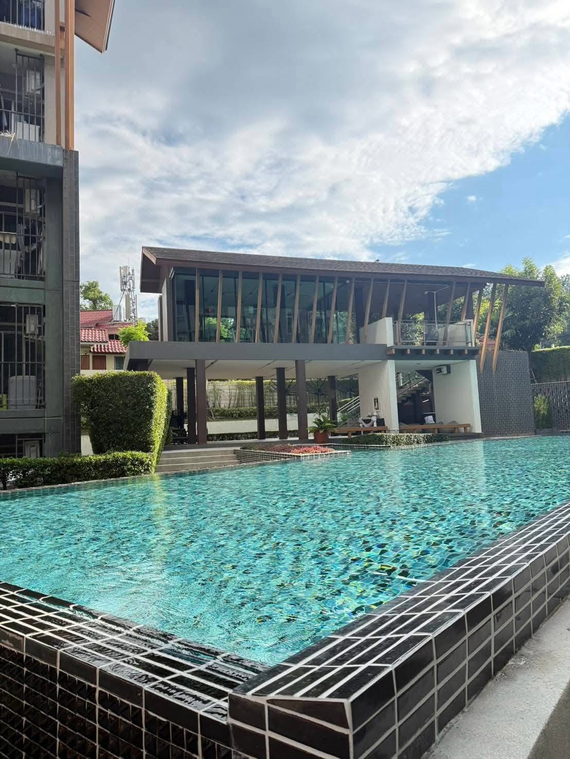 For rent, D Condo Campus, size 30 sq m, 5th floor, Building A, garden view.