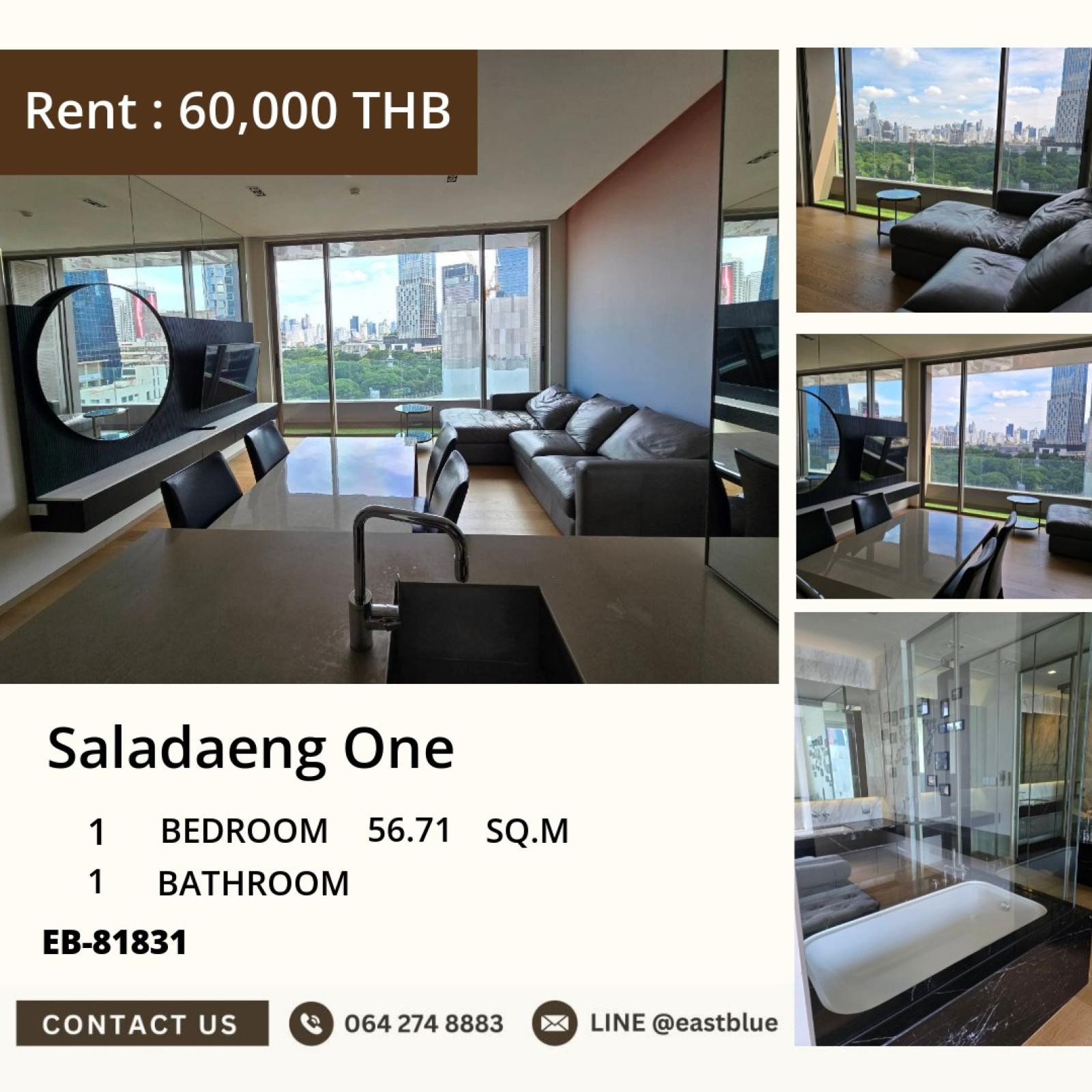 Rent a 1-bedroom condo at Saladaeng One, near BTS/MRT Sala Daeng.
Fully furnished with complete amenities, ready to move in. Price 60,000 THB/month! 0642748883 Rent a 1-bedroom condo at Saladaeng One, near BTS/MRT Sala Daeng.
Fully furnished with complete amenities, ready to move in. Price 60,000 THB/month! 0642748883
