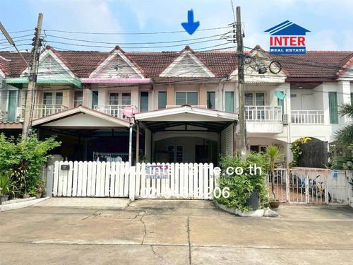 Townhouse, 2 floors, 20 sq m, First Home Village, Watcharaphon, near 5 Watcharaphon Intersection, Soi Ruam Mit Phatthana, Intersection 7, Sukhaphiban 5 Road, Watcharaphon Road, Ramintra Road, Bang Khen District, Bangkok.