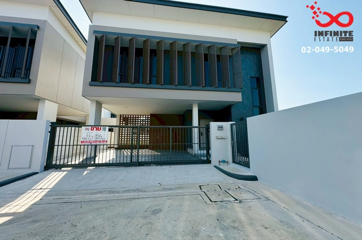 Single house for sale, Villa 168 New Krungthep Kreetha, 2 floors, 66 sq m. New house ready to move in. Near Suvarnabhumi Airport, Phatthana Rural Road