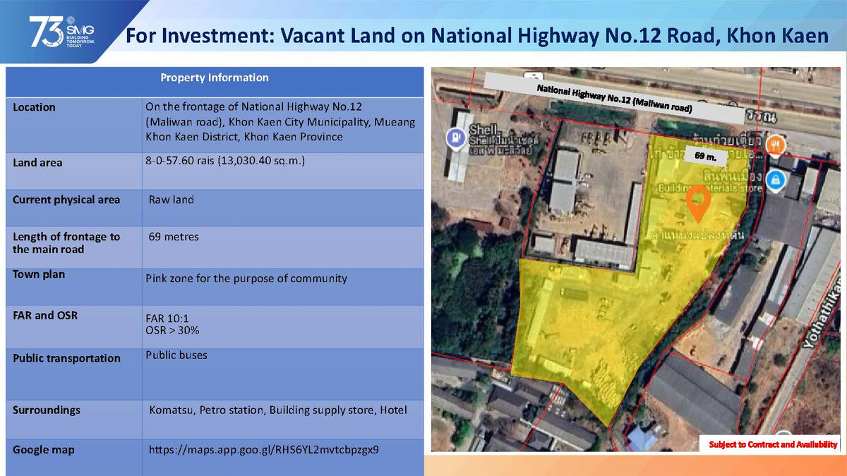 📍 Sell / rent empty land Next to Maliwan Road (Highway 12) Khon Kaen Province