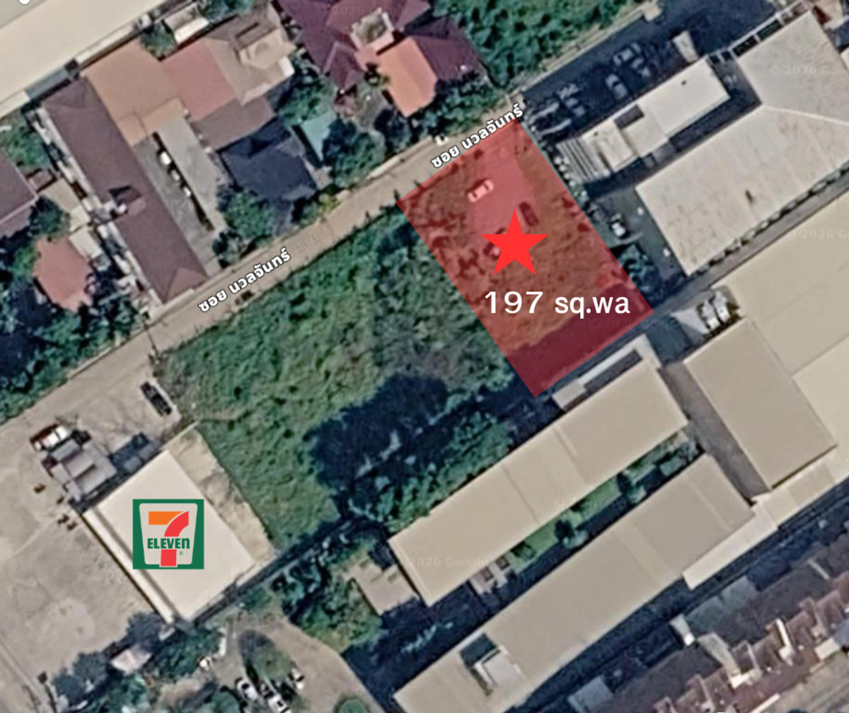 Land for sale, Land Nuan Chan, 197 sq m, next to 7-Eleven, opposite is a newly opened football field. Inside the alley is an office. Land for sale, Land Nuan Chan, 197 sq m, next to 7-Eleven, opposite is a newly opened football field. Inside the alley is an office.
