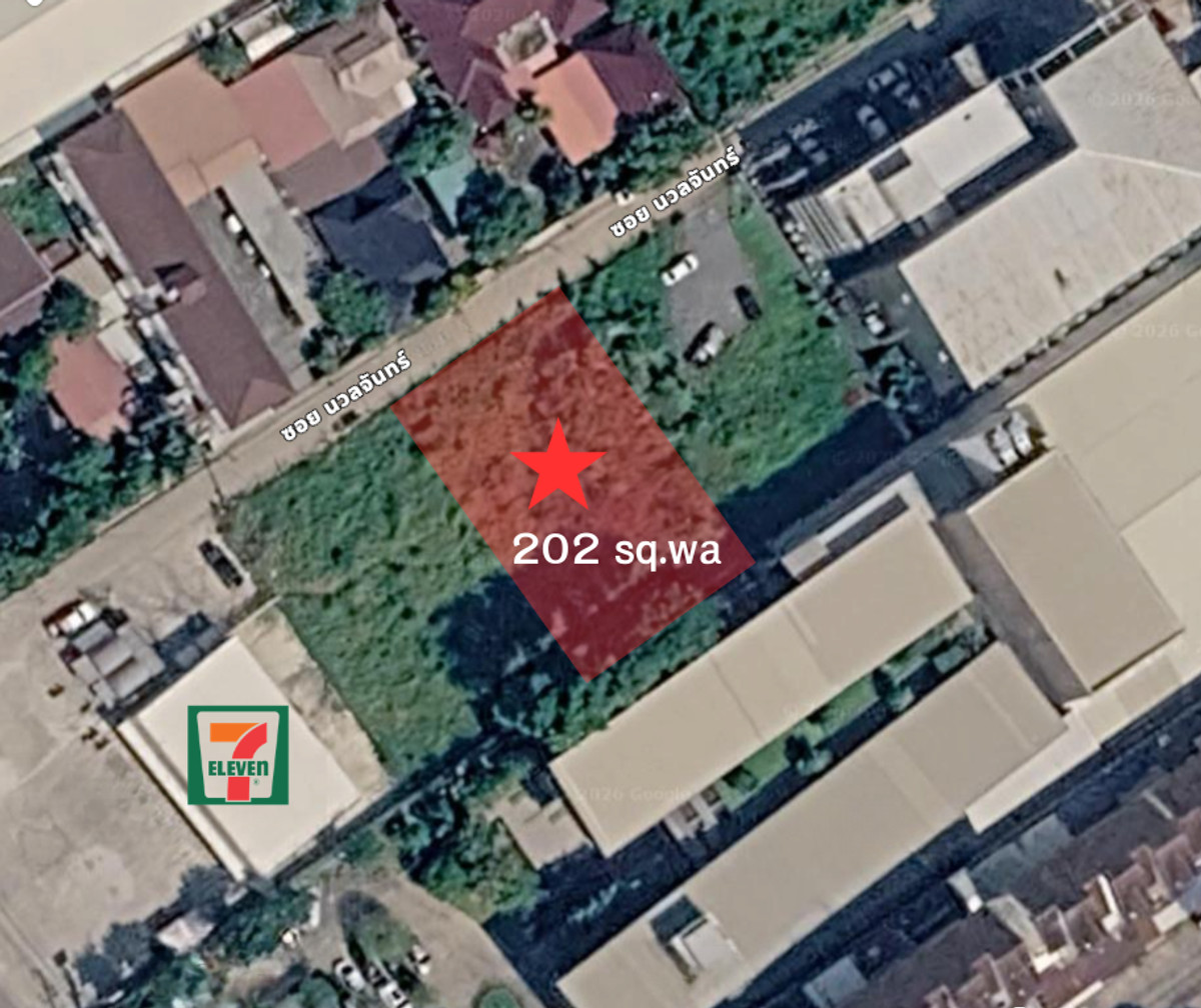 Land for sale, Land Nuan Chan, 202 sq m, next to 7-Eleven, opposite is a newly opened football field. Inside the alley is an office. Land for sale, Land Nuan Chan, 202 sq m, next to 7-Eleven, opposite is a newly opened football field. Inside the alley is an office.