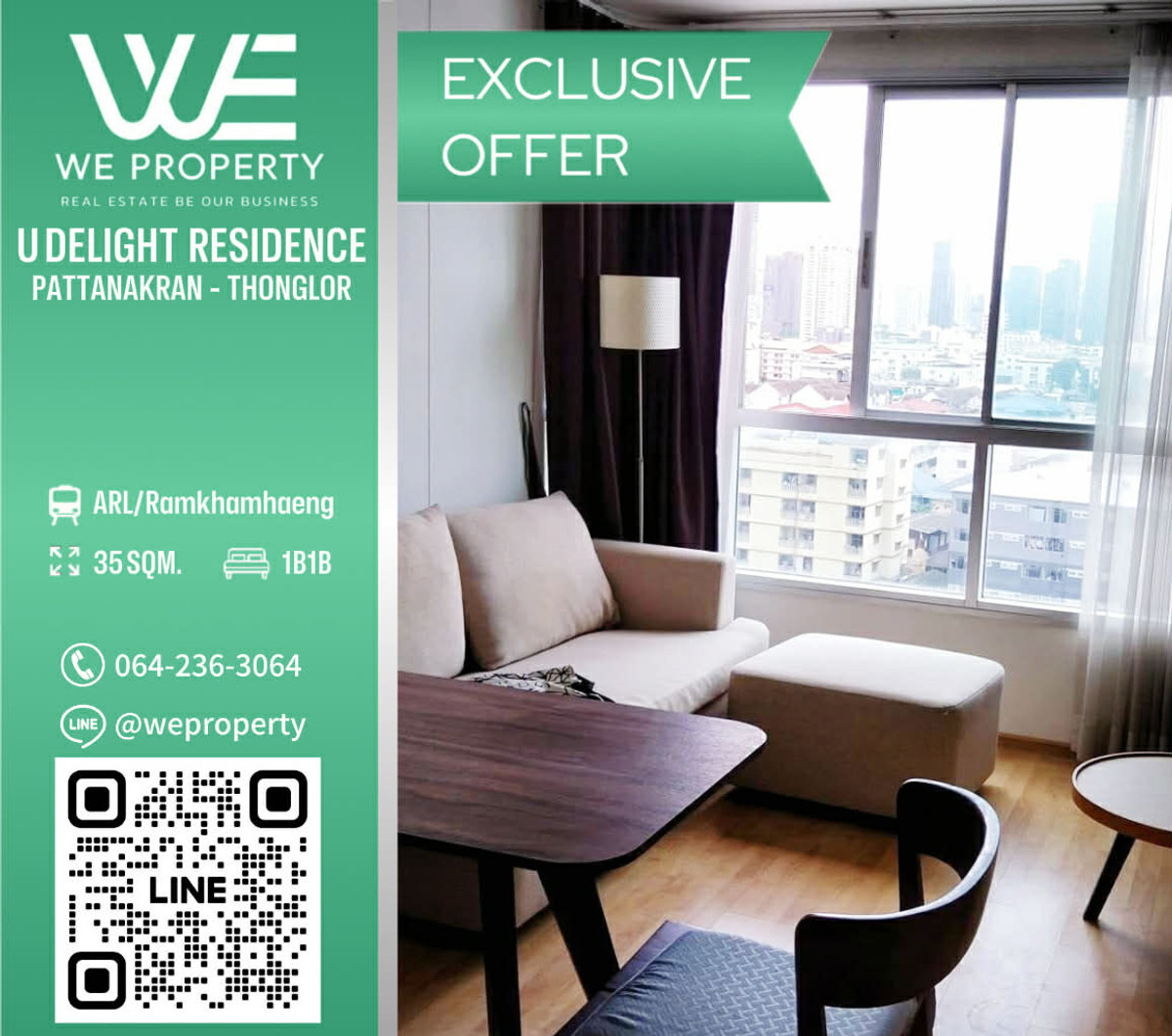 ห้องสวยทำเลดีเฟอร์ฯครบ ราคาดีมาก!!⭐U Delight Residence พัฒนาการ - ทองหล่อ ห้องสวยทำเลดีเฟอร์ฯครบ ราคาดีมาก!!⭐U Delight Residence พัฒนาการ - ทองหล่อ