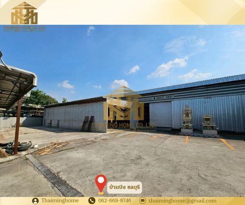 Warehouse for Rent, 1000 sq m, Ban Bueng, Chonburi. Easy access for vehicles. 