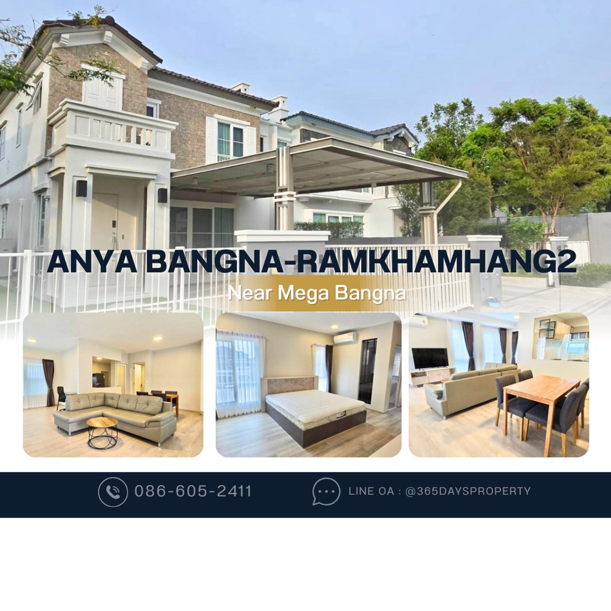 💥ForRent💥Anya Bangna-Ramkhamhang 2 🏡 Near Mega Bangna‼️Best Price 💰💰Fully furnished 🌟 Ready to move in ‼️ 💥ForRent💥Anya Bangna-Ramkhamhang 2 🏡 Near Mega Bangna‼️Best Price 💰💰Fully furnished 🌟 Ready to move in ‼️