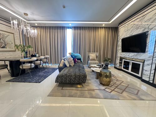 The Bangkok Condo next to BTS Surasak, 2 Bedroom, Fully furnished. If interested, please inquire and make an appointment to see the room.