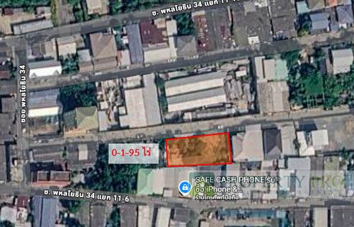 ขาย ที่ดิน พหลโยธิน 34 ขนาด 1 งาน 95 ตรว ใกล้ BTS เสนานิคม มหาวิทยาลัยเกษตรศาสตร์ เกษตรนวมินทร์ ลาดปลาเค้า ลาดพร้าววังหิน : MF26S-002