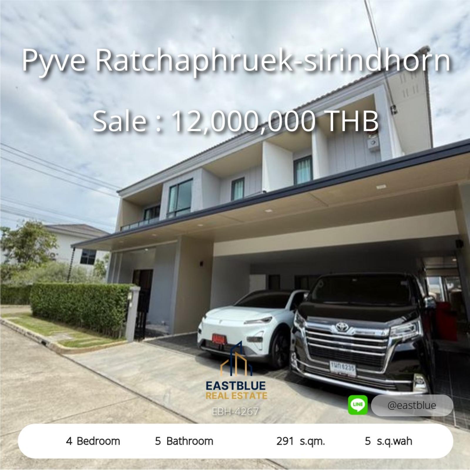 Spacious 4-Bedroom Home in Pyve Ratchaphruek-Sirindhorn 
Prime Location Near MRT & Major Lifestyle Spots 

Luxury Living with 291 sqm in Borom Pinklao Area 
Modern 4 Bed, 5 Bath House Ready for You 

Exclusive 2-Story House with 3 Parking Spaces 
Perfect