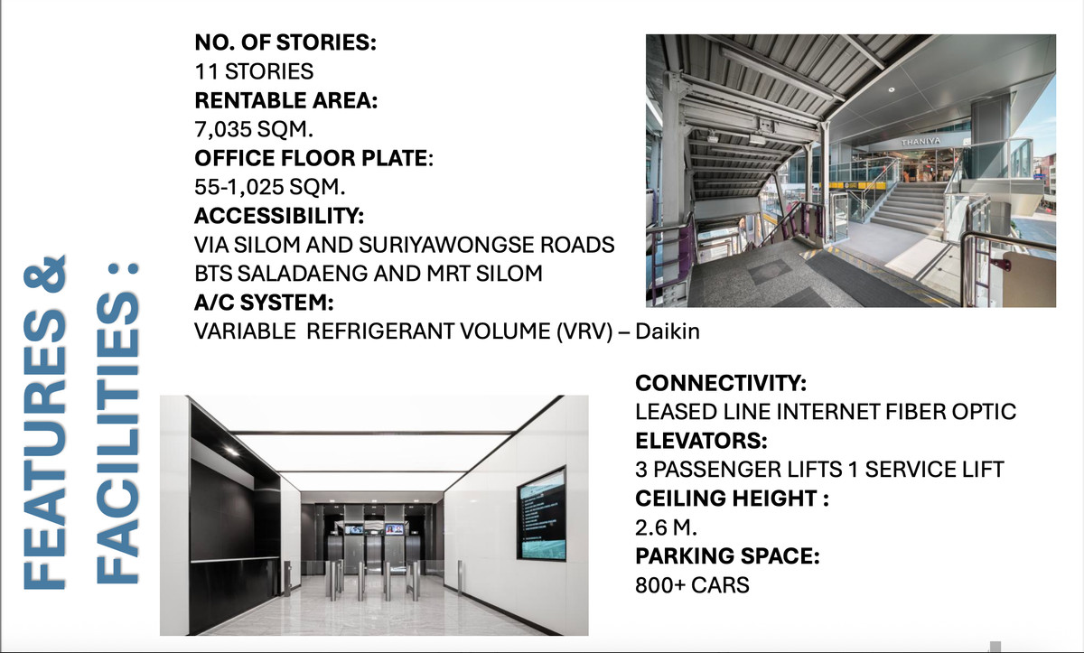 Rent Office Connect BTS Saladang + MRT Silom, Air 24Hr Spilt type no working time limit – รูปที่ 3