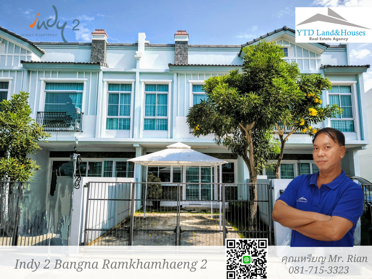 For sale/rent 2-storey townhouse near Mega Bangna, the best location in the area, Indy 2 Bangna-Ramkhamhaeng 2, beautifully decorated house, built-in throughout the house, with a carport in front of the house, an awning at the back of the house, the front For sale/rent 2-storey townhouse near Mega Bangna, the best location in the area, Indy 2 Bangna-Ramkhamhaeng 2, beautifully decorated house, built-in throughout the house, with a carport in front of the house, an awning at the back of the house, the front