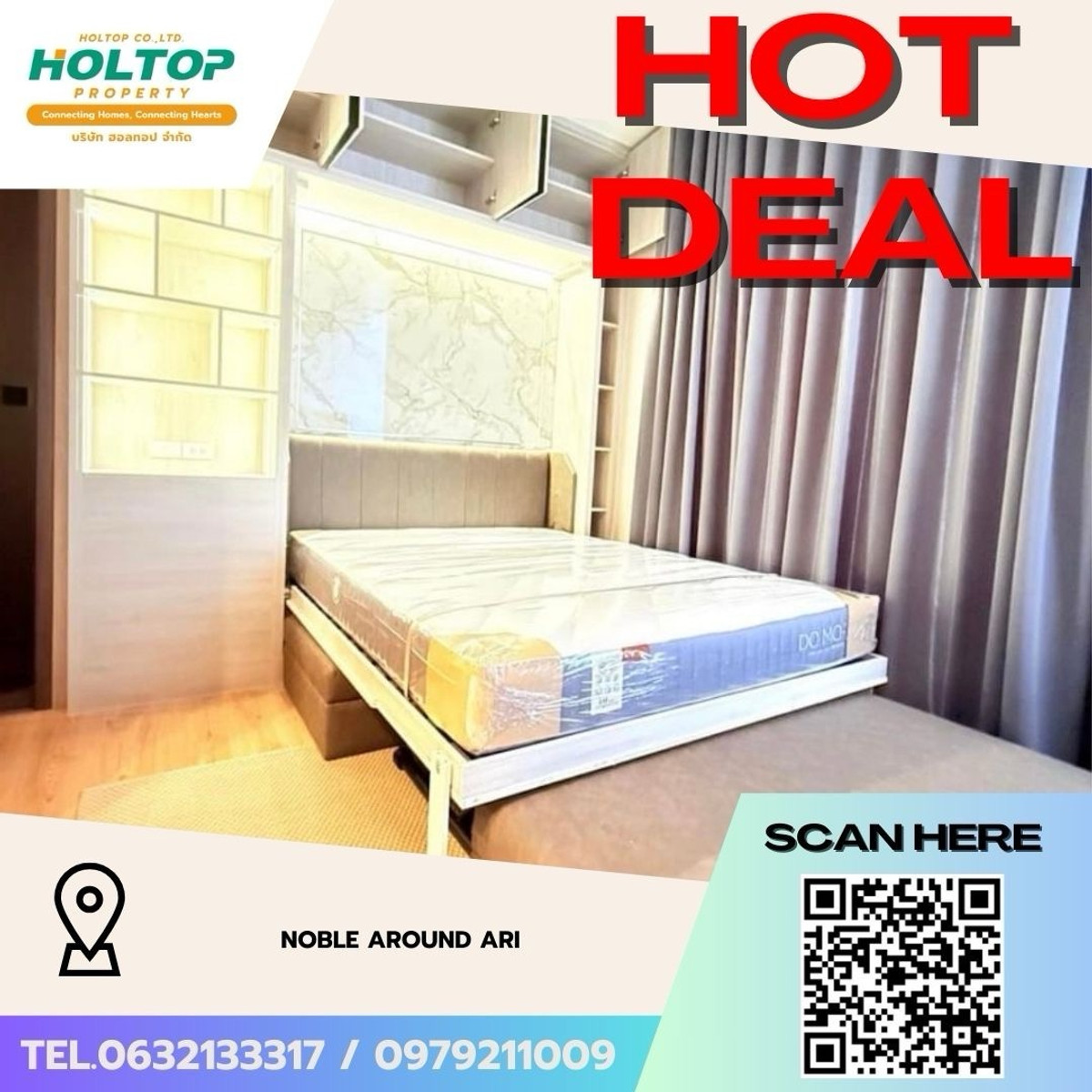 #Z5077💥 190369 🔥Condo for rent Noble Around Ari (original code S940)