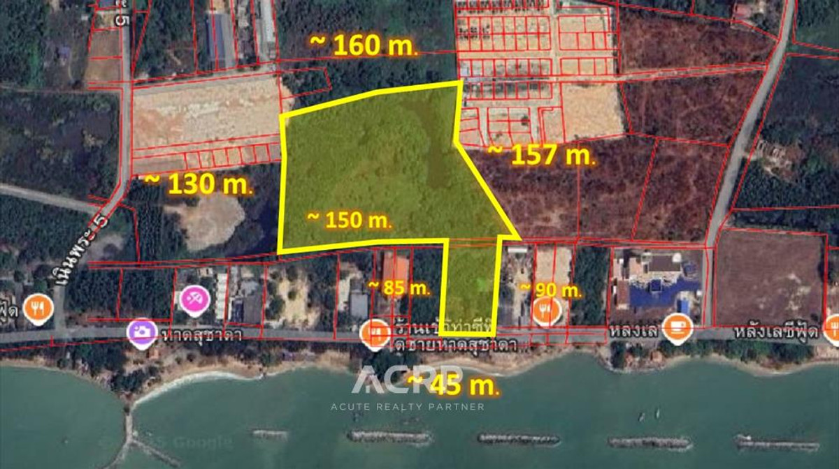 ขายที่ดินทำเล เลียบชายหาดสุชาดา ตำบลเนินพระ อ.เมือง ระยอง