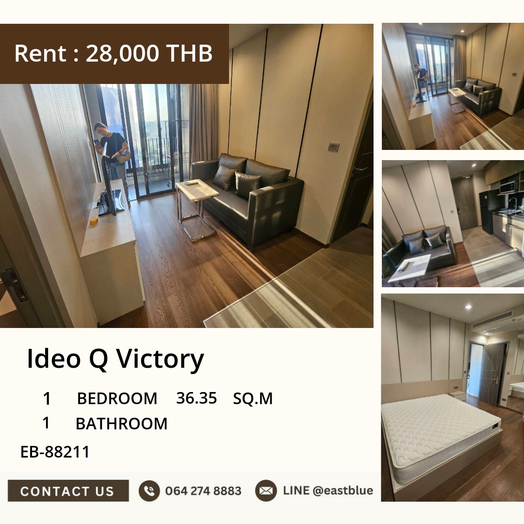 ให้เช่า Ideo Q Victory 1 นอน 36.35 ตร.ม. ใกล้ BTS อนุสาวรีย์ชัยฯ 28,000/เดือน 0642748883